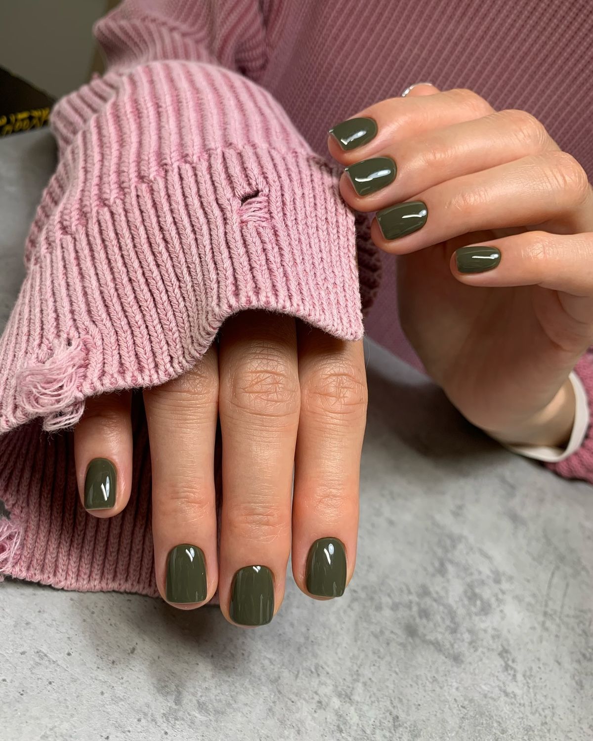 Re - usable Press on Nails - Olive