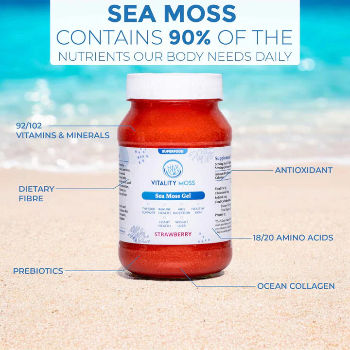Sea moss Gel - Strawberry 500ml